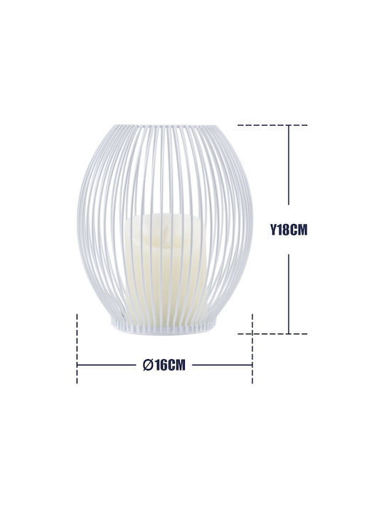 GloboStar Candle Dekorative Lampe Wachs-Politur Weiß