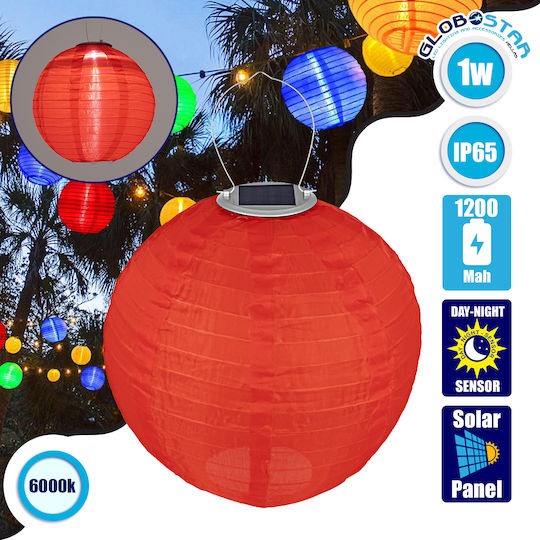 GloboStar Hanging Solar Light Traffic light 1W 100lm Cold White 6000K with Photocell IP65