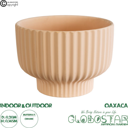 GloboStar Artificial Garden Oaxaca Κασπώ Κεραμικό Ροζ 20x20x14.5εκ.