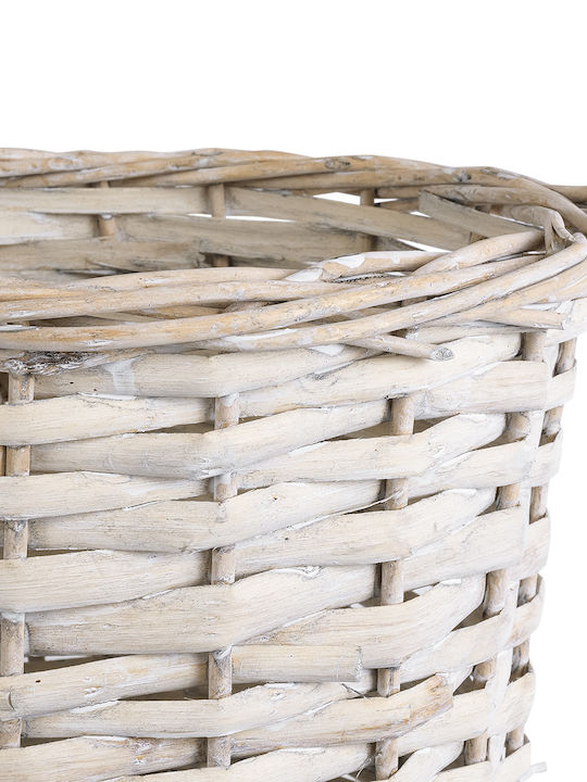 GloboStar Artificial Garden Domingo Planter Wooden White with Stand 21x21x30cm.