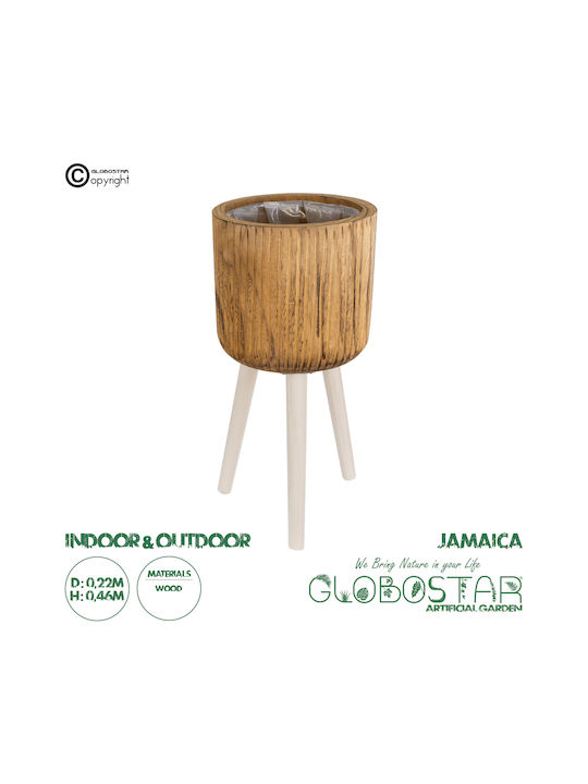 GloboStar Planter Wooden Brown with Stand 22x22x46cm.