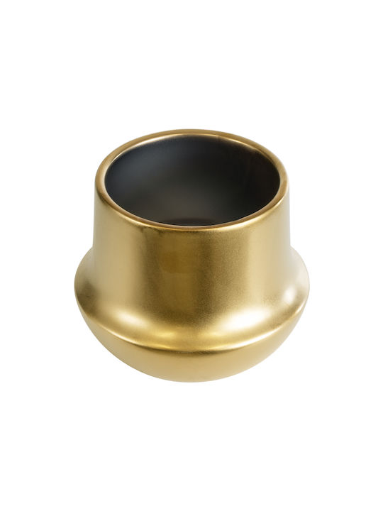GloboStar Kerkyra Übertopf Keramik Gold 15x15x12.5εκ.