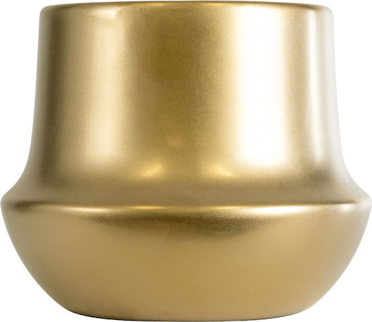 GloboStar Kerkyra Übertopf Keramik Gold 15x15x12.5εκ.