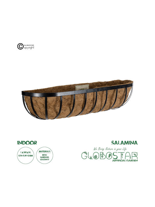 GloboStar Salamina Planter Metal Brown with Stand 76x19x18cm.