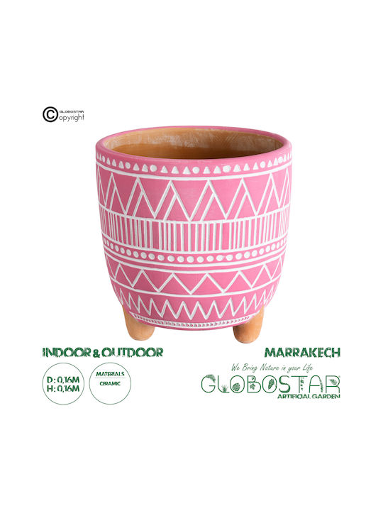 GloboStar Planter Ceramic Pink with Stand 16x16x16cm.