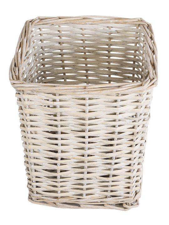 GloboStar Kyoto Planter Wooden White with Stand 22x22x25cm.