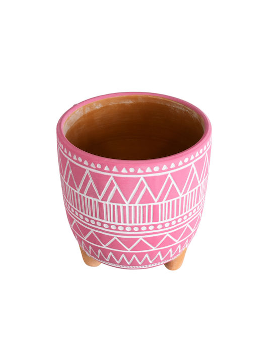 GloboStar Planter Ceramic Pink with Stand 16x16x16cm.