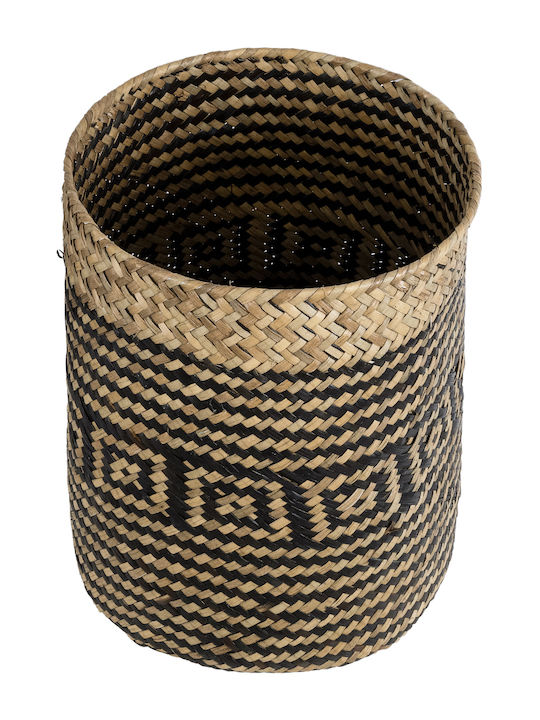 GloboStar Artificial Garden Indiana Planter Rattan Brown with Stand 19.5x19.5x26cm.