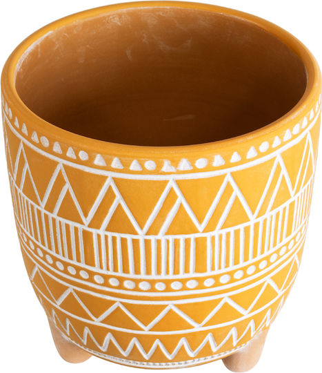GloboStar Artificial Garden Jaipur Ghiveci Ceramică Portocaliu 16x16x16εκ.