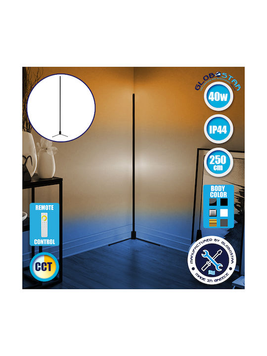 GloboStar LED Floor Lamp H250cm. with Adjustable White Light 130lm Black