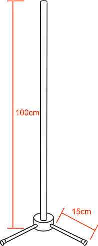 GloboStar LED Floor Lamp H100xL3cm with Cool White Light 140lm Black Gloss