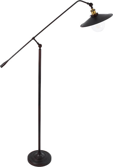 GloboStar Silene Vintage Floor Lamp H194xW27cm. with Socket for Bulb E27 Brown