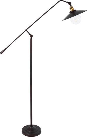 GloboStar Silene Vintage Floor Lamp H194xW27cm. with Socket for Bulb E27 Brown