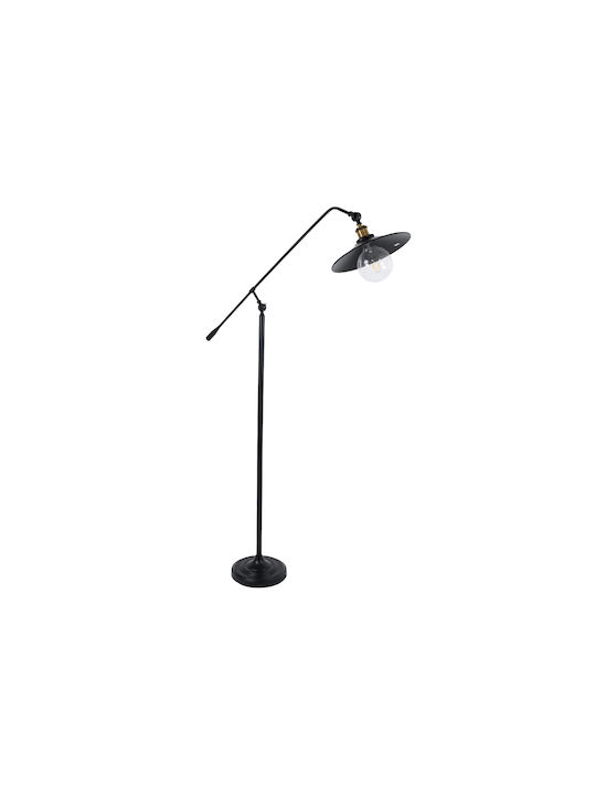 GloboStar Wynge Vintage Floor Lamp H174xW27cm. with Socket for Bulb E27 Black