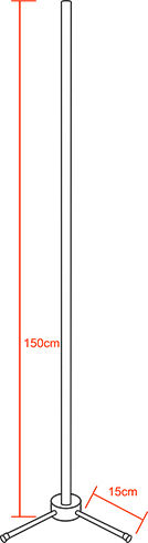 GloboStar LED Floor Lamp H150xW3cm. with Warm White Light 2880lm Black