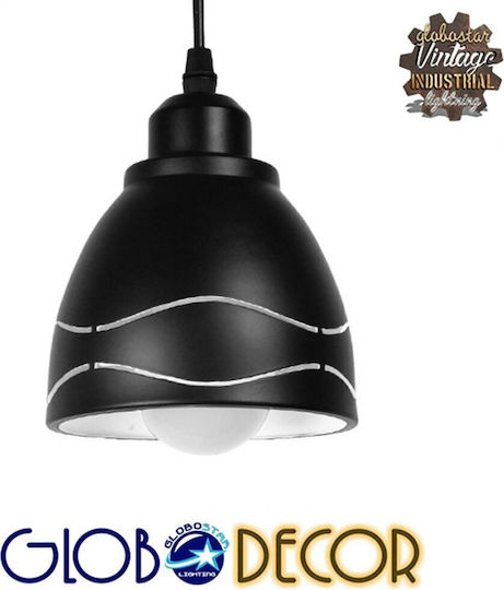 GloboStar Laguna Pendant Light Black Bell with Socket E27 12.5x12.5cm