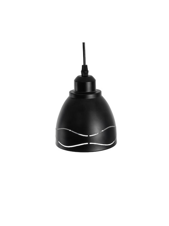 GloboStar Laguna Pendant Light Black Bell with Socket E27 12.5x12.5cm
