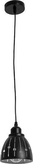 GloboStar Hunton Pendant Light Black Bell with Socket E27 12.5x12.5cm