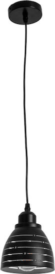 GloboStar Line Stars Pendant Light Black Bell with Socket E27 12.5x12.5cm