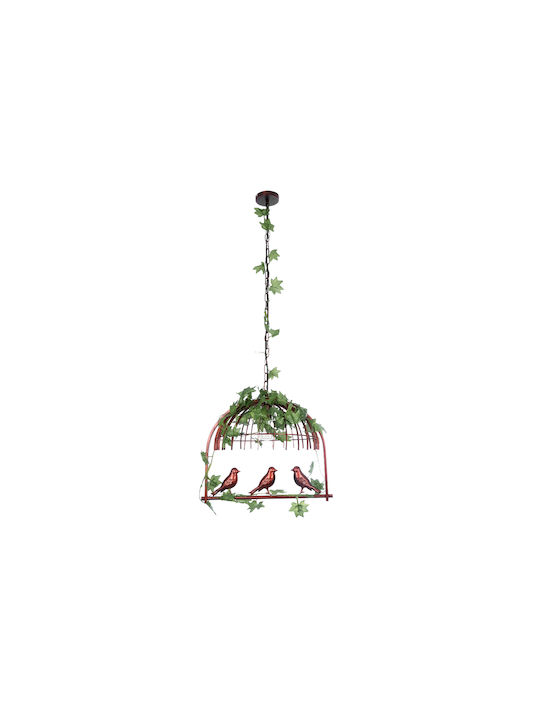 GloboStar Libellula Hängelampe Braun Raster mit Fassung E27 48.5x42x37.5cm.