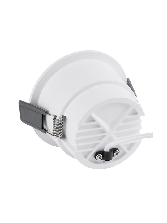 GloboStar Кръгла Металик Вграден Спот с Патрон Вграден LED Бял 8.4x8.4см. 1бр