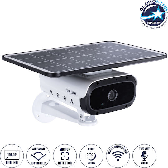 GloboStar 86047 IP Surveillance Camera Wi-Fi Full HD 1080p Waterproof Battery Powered with Microphone
