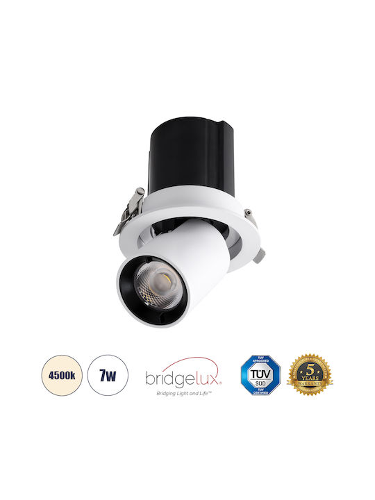GloboStar Virgo-S Einzel LED Natürliches Weiß Spot in Weiß Farbe