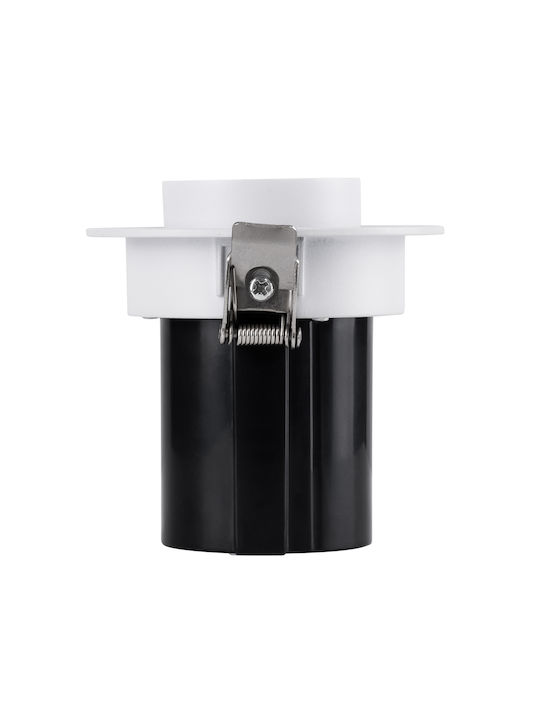 GloboStar Virgo-S Μονό LED Θερμό Λευκό Σποτ σε Λευκό Χρώμα