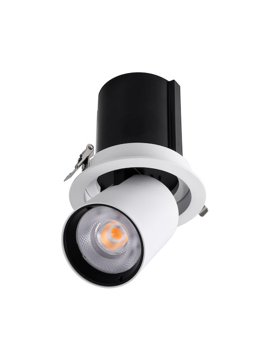 GloboStar Virgo-B Единично LED Топло бяло Спот в Бял Цвят
