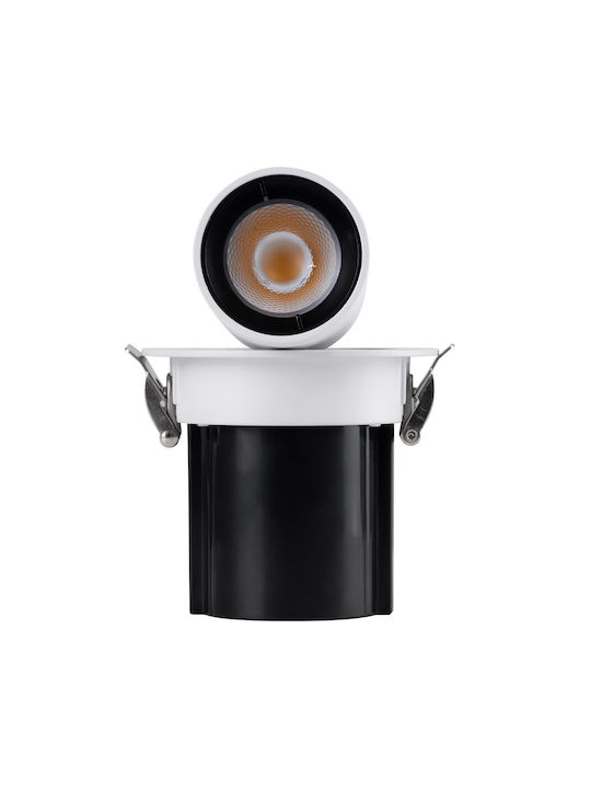 GloboStar Virgo-S Μονό LED Θερμό Λευκό Σποτ σε Λευκό Χρώμα