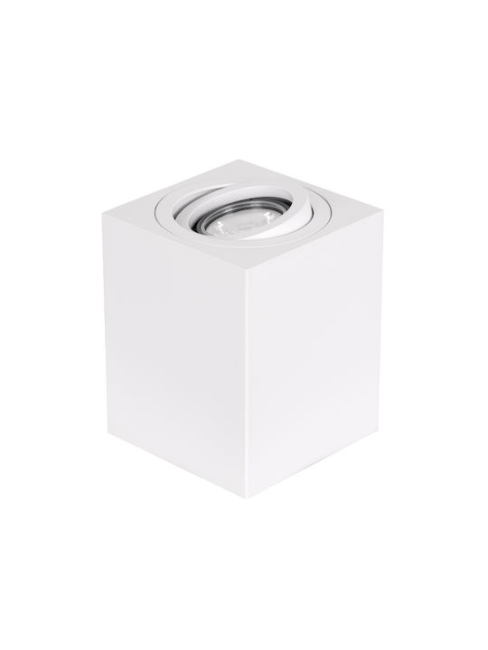 GloboStar AKIRA Square Single Spot with Socket GU10 in White Color