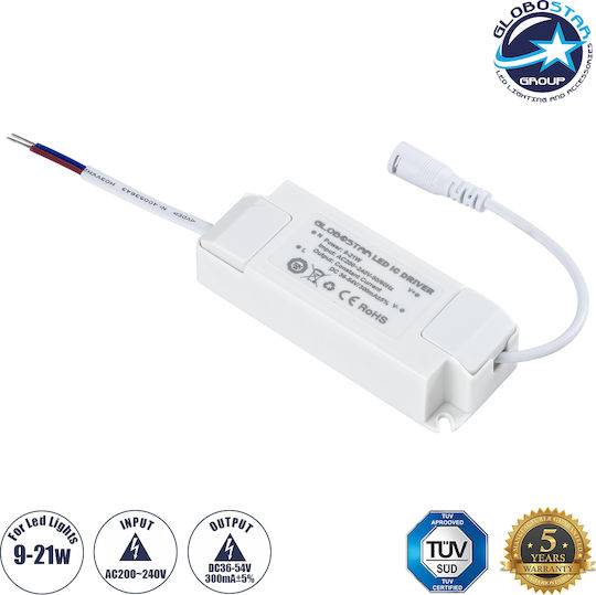 GloboStar Ρυθμιζόμενο Τροφοδοτικό LED IP20 Ισχύος 21W