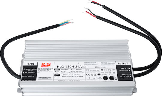 GloboStar Reglabil Dimmable Sursă de alimentare LED Etanș IP65 Putere 480W cu Tensiune de Ieșire 24V