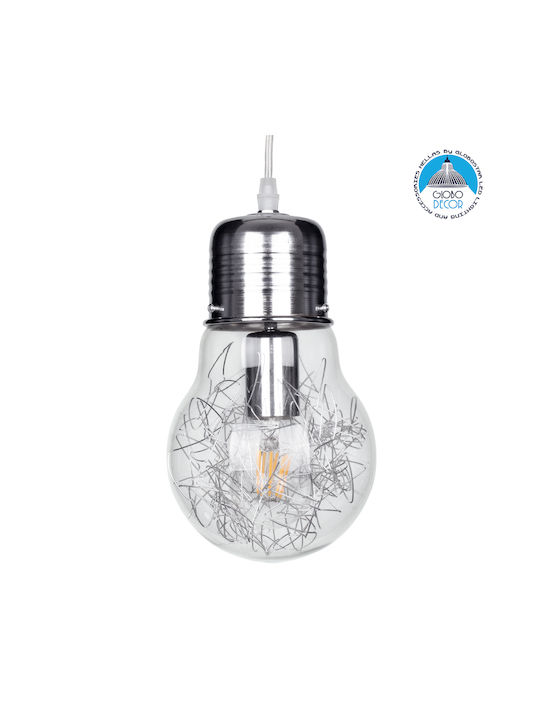 GloboStar Lamp Lustră Argintiu cu Dulie E27 38x22x27cm.