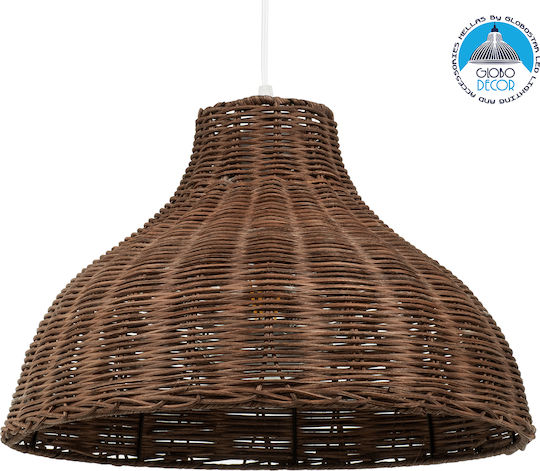 GloboStar Mayotte Pendant Light Brown Bell with Socket E27 42x42x28cm
