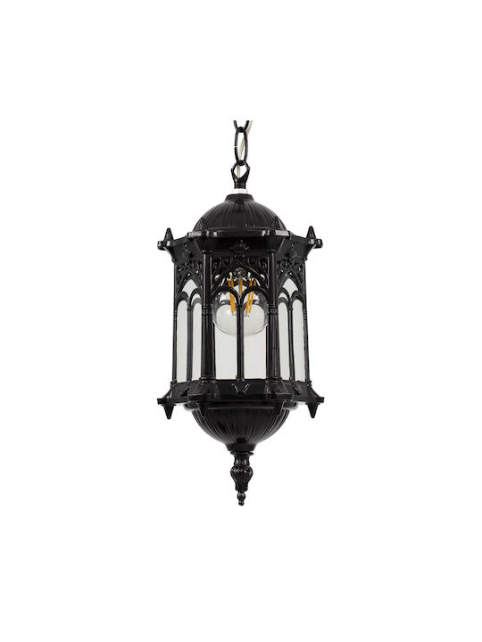 GloboStar Darcy Hängelampe Schwarz Raster mit Fassung E27 16x16x32.5cm.