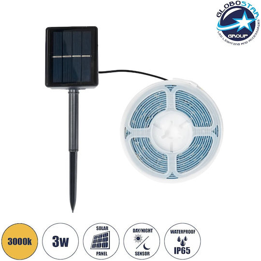 GloboStar Hanging Solar Light Garland 3W 300lm with Warm White Light 3000K IP65