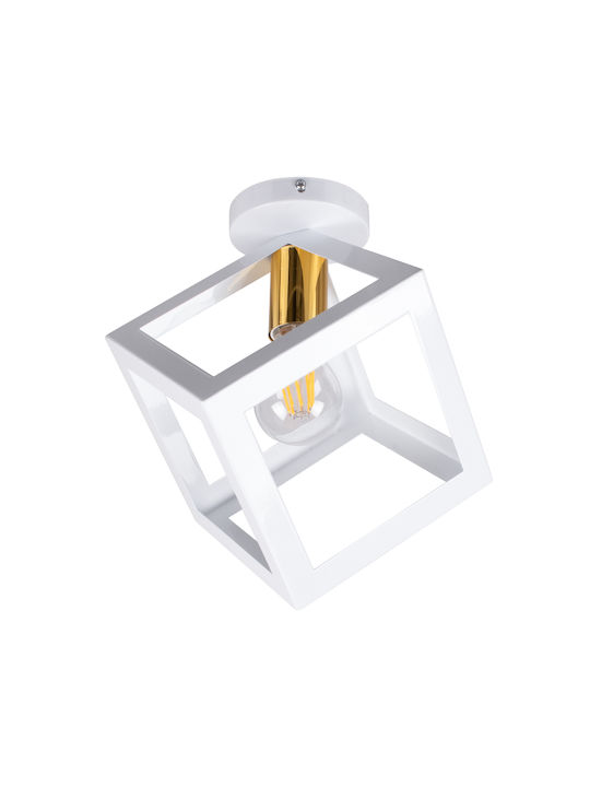 GloboStar Cube Ceiling Mount Light 25cm White with Socket E27