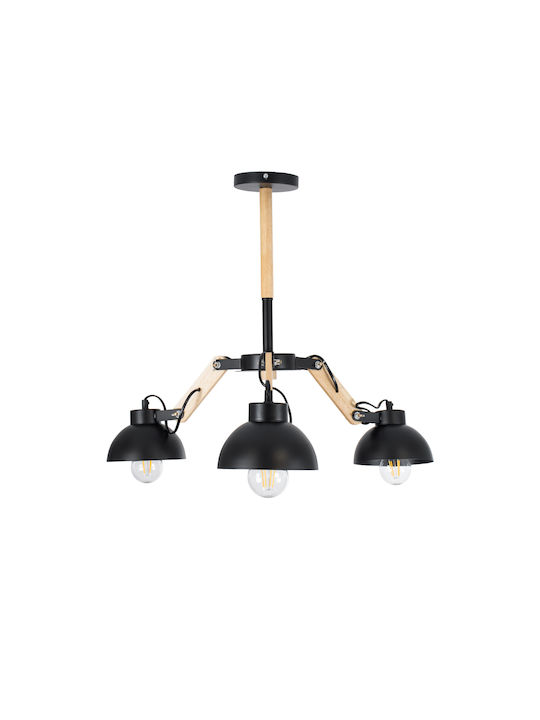 GloboStar Oldschool Ceiling Mount Light 75cm Black with Socket E27