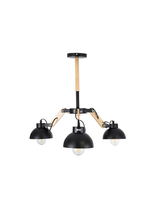 GloboStar Oldschool Ceiling Mount Light 75cm Black with Socket E27