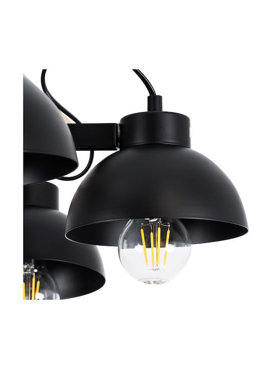 GloboStar Oldschool Pendant Light Black Bell for 6 Bulbs E27 75x75x40cm