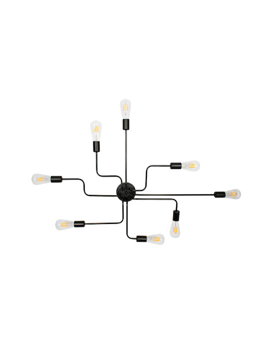 GloboStar Liberta Ceiling Mount Light 102cm Black with Socket E27