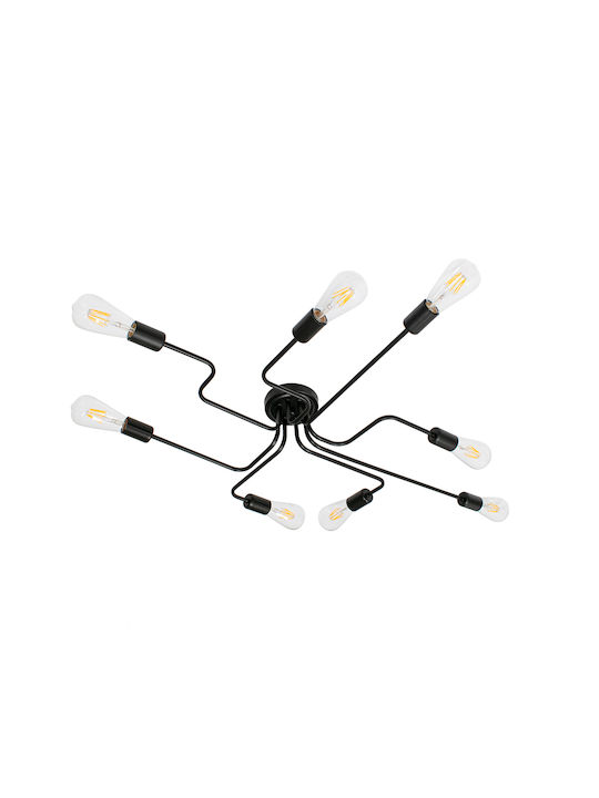 GloboStar Liberta Ceiling Mount Light 102cm Black with Socket E27