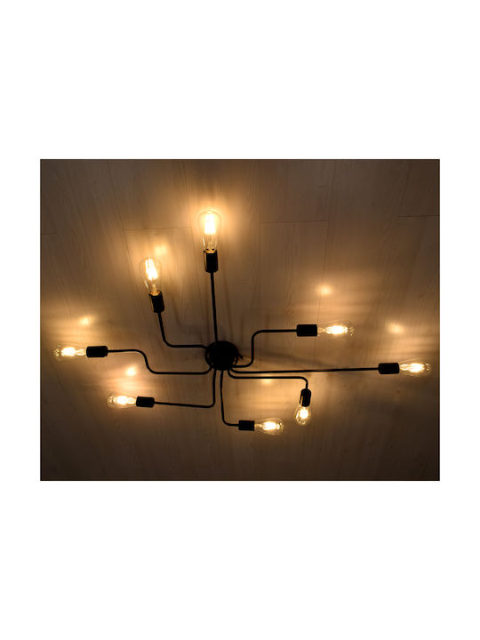 GloboStar Liberta Ceiling Mount Light 102cm Black with Socket E27