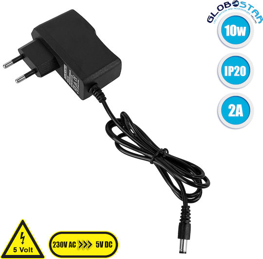 GloboStar Ρυθμιζόμενο Dimmable Τροφοδοτικό LED IP20 Ισχύος 10W με Τάση Εξόδου 5V 2A 7x2.7x7.5cm