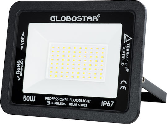GloboStar Atlas Waterproof LED Floodlight 50W Natural White 4500K IP67