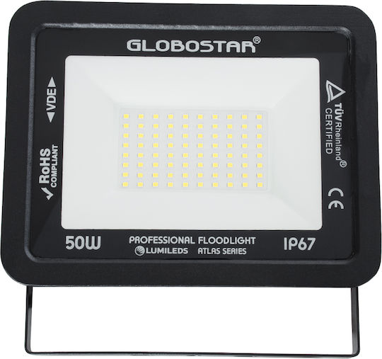 GloboStar Atlas Waterproof LED Floodlight 50W Natural White 4500K IP67