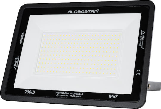 GloboStar Atlas Waterproof LED Floodlight 200W Natural White 4500K IP67