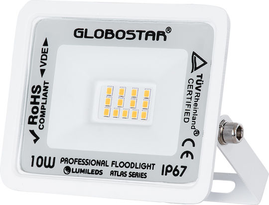 GloboStar Atlas Waterproof LED Floodlight 10W Warm White 2700K IP67