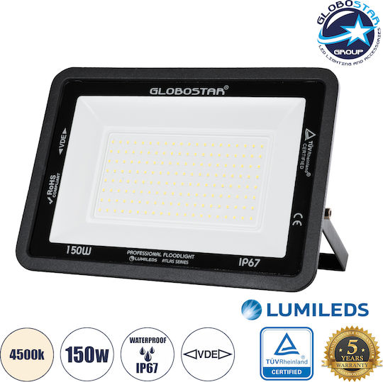 GloboStar Atlas Waterproof LED Floodlight 150W Natural White 4500K IP67